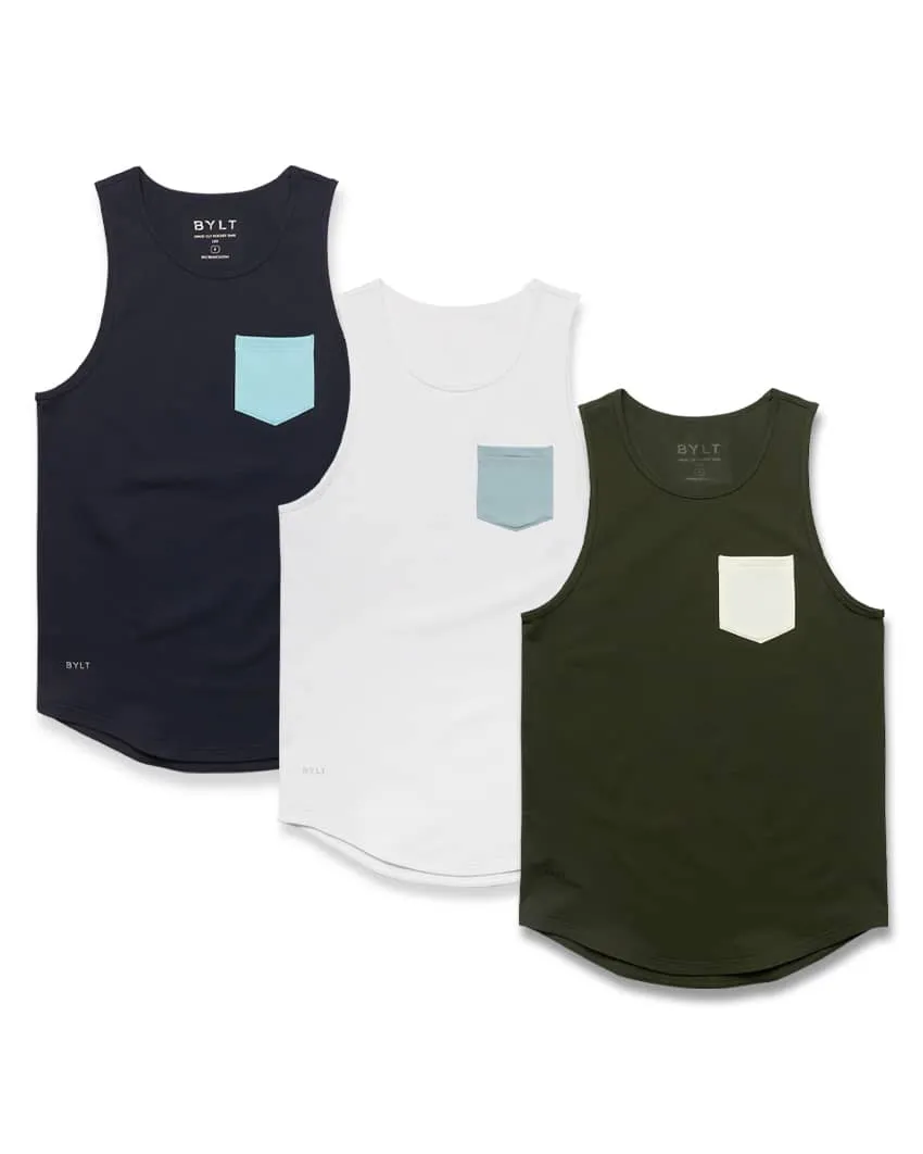 LUX Drop-Cut Pocket Tank - Custom 3 Pack