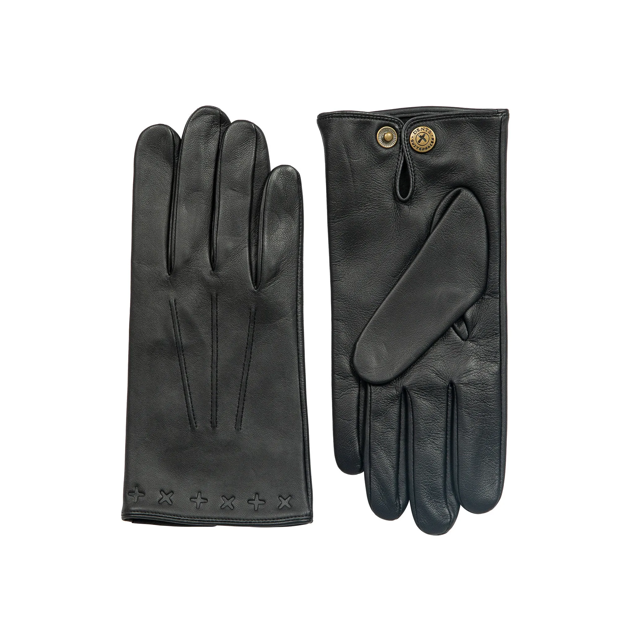 Men's The Suited Racer Touchscreen Three-Point Leather Gloves