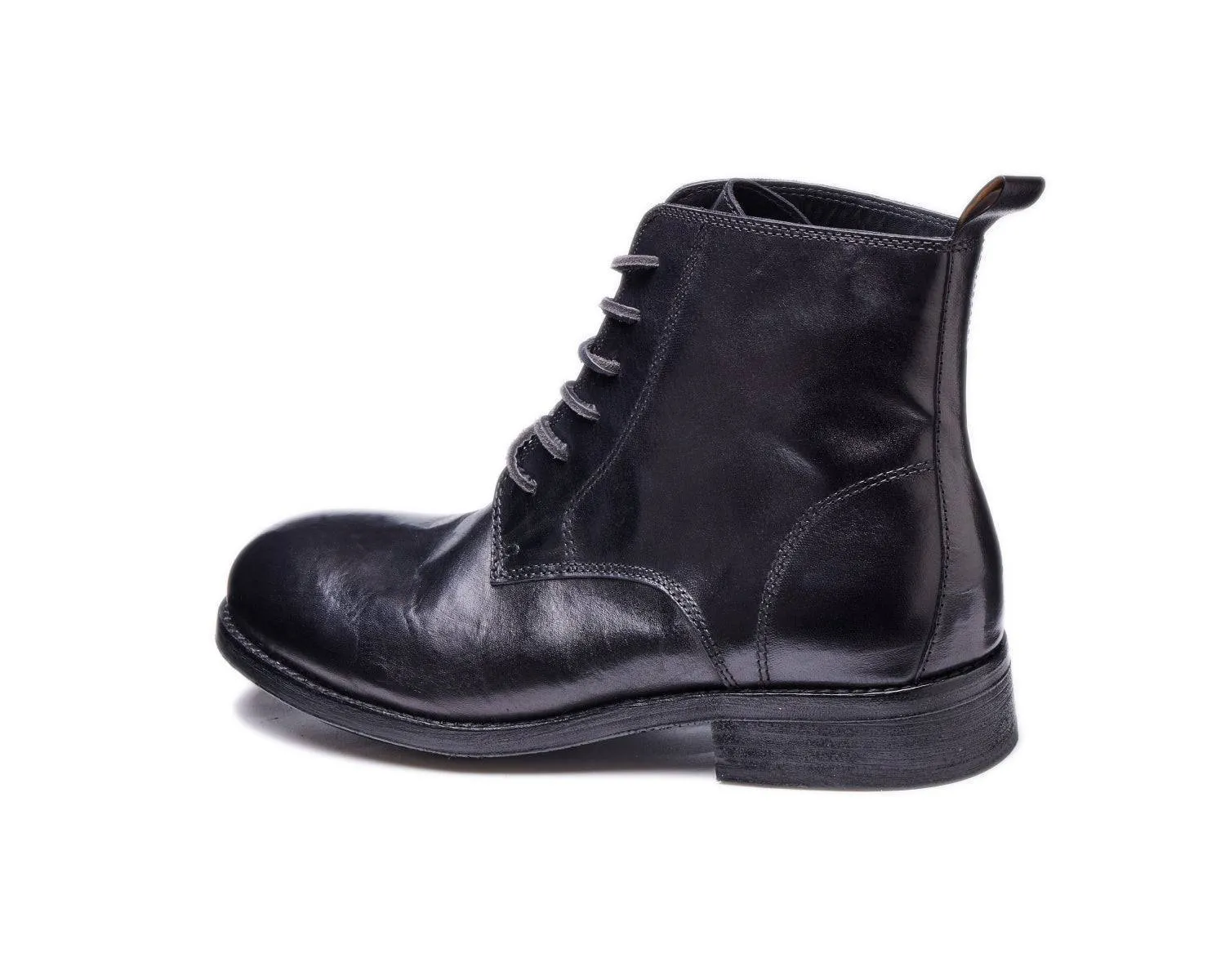 Men's Vintage-Style Leather Trench Boots | Durable Skin Boots for Outdoor Wear