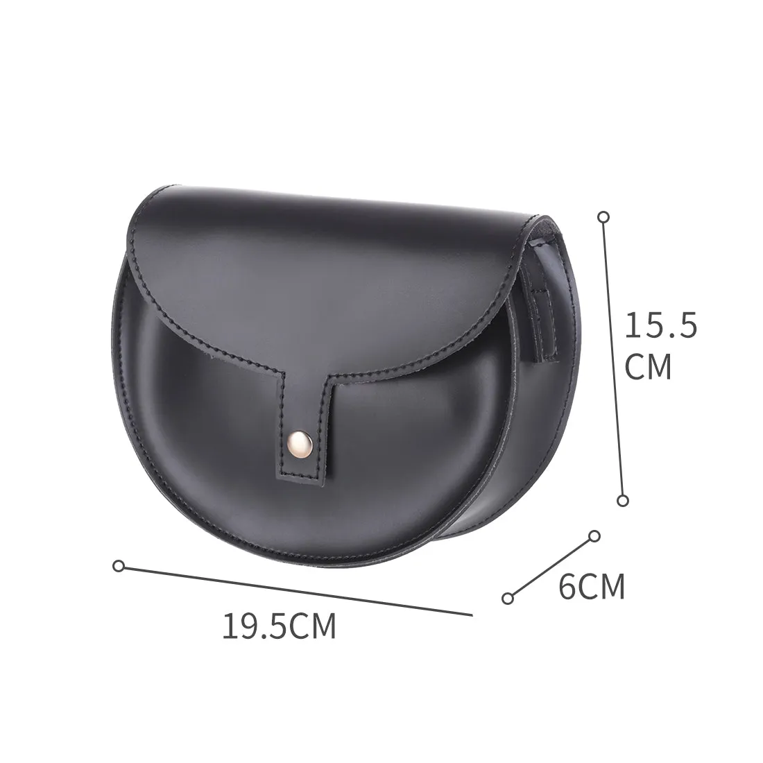 MINISO Retro Semicircle Crossbody Bag (Black)