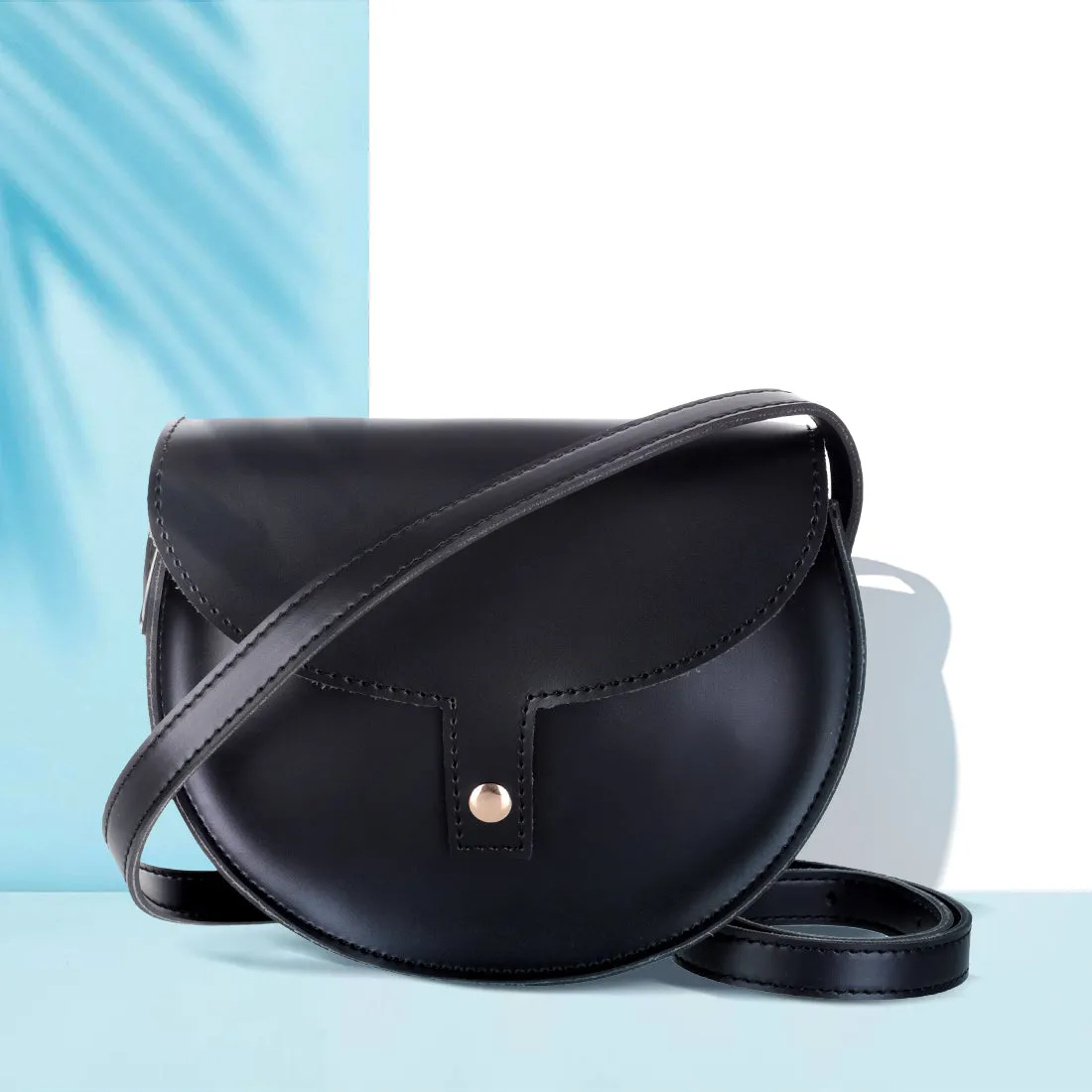 MINISO Retro Semicircle Crossbody Bag (Black)