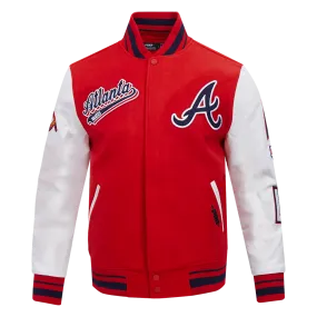 MLB ATLANTA BRAVES SCRIPT TAIL MEN'S RIB WOOL VARSITY (RED/WHITE/MIDNIGHT NAVY)