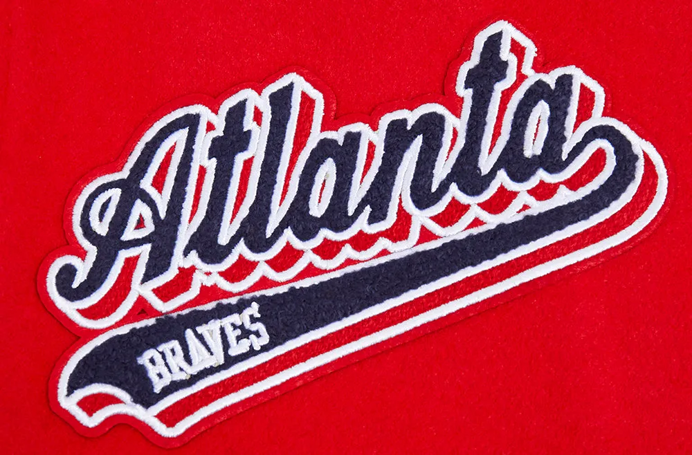 MLB ATLANTA BRAVES SCRIPT TAIL MEN'S RIB WOOL VARSITY (RED/WHITE/MIDNIGHT NAVY)