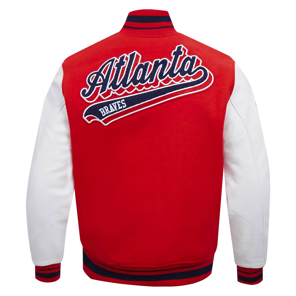 MLB ATLANTA BRAVES SCRIPT TAIL MEN'S RIB WOOL VARSITY (RED/WHITE/MIDNIGHT NAVY)