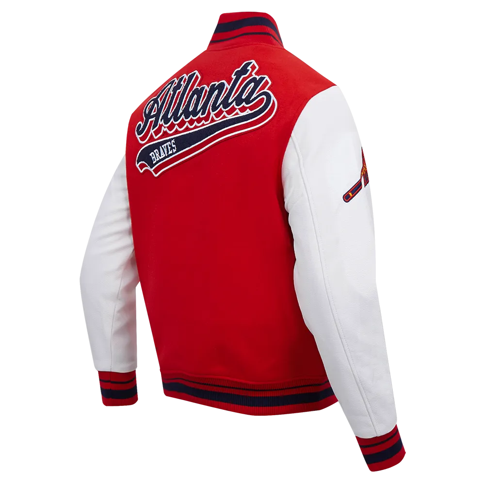 MLB ATLANTA BRAVES SCRIPT TAIL MEN'S RIB WOOL VARSITY (RED/WHITE/MIDNIGHT NAVY)