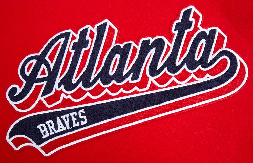 MLB ATLANTA BRAVES SCRIPT TAIL MEN'S RIB WOOL VARSITY (RED/WHITE/MIDNIGHT NAVY)