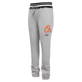 MLB BALTIMORE ORIOLES SCRIPT TAIL MEN'S RIB FLC SWEATPANT (HEATHER GRAY/BLACK)