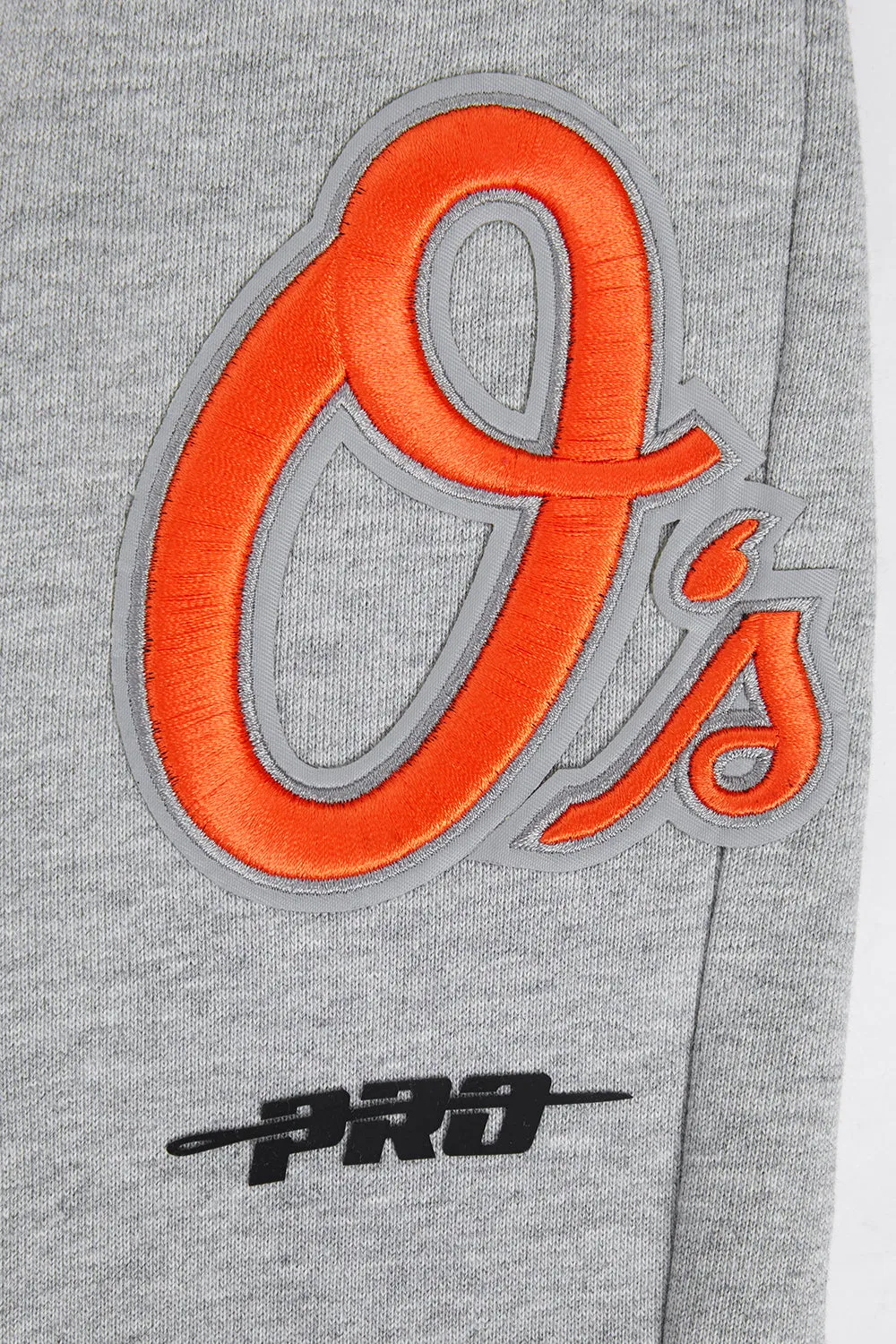 MLB BALTIMORE ORIOLES SCRIPT TAIL MEN'S RIB FLC SWEATPANT (HEATHER GRAY/BLACK)