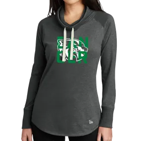 New Era Ladies Sueded Cotton Blend Cowl Tee- Wolverine Dancer