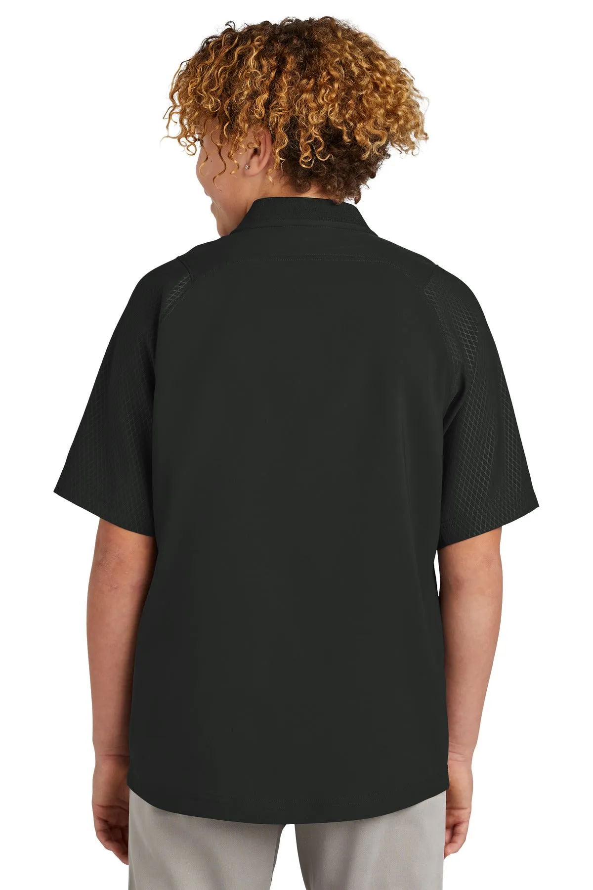 New Era Youth Cage Short Sleeve 1/4-Zip Jacket. YNEA600