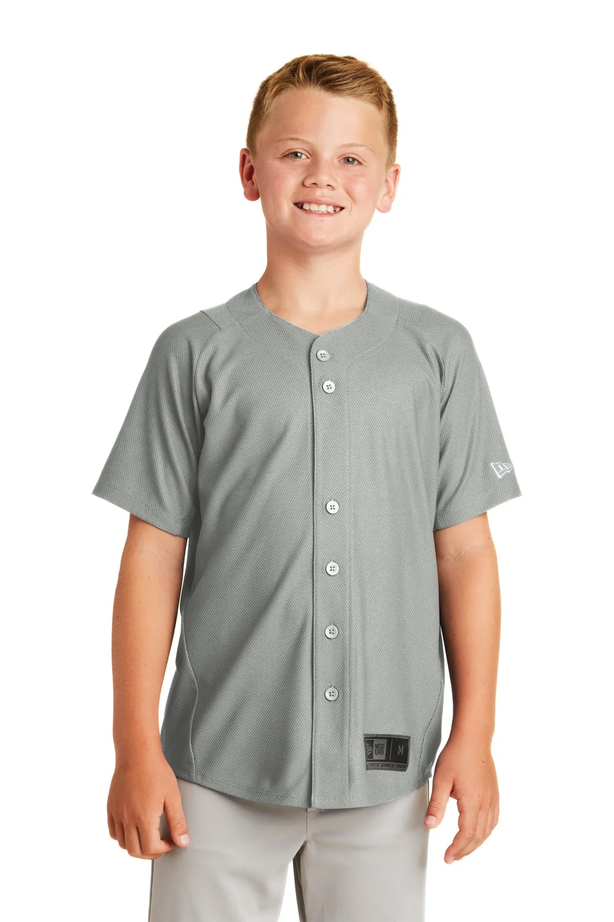 New Era Youth Diamond Era Full-Button Jersey. YNEA220