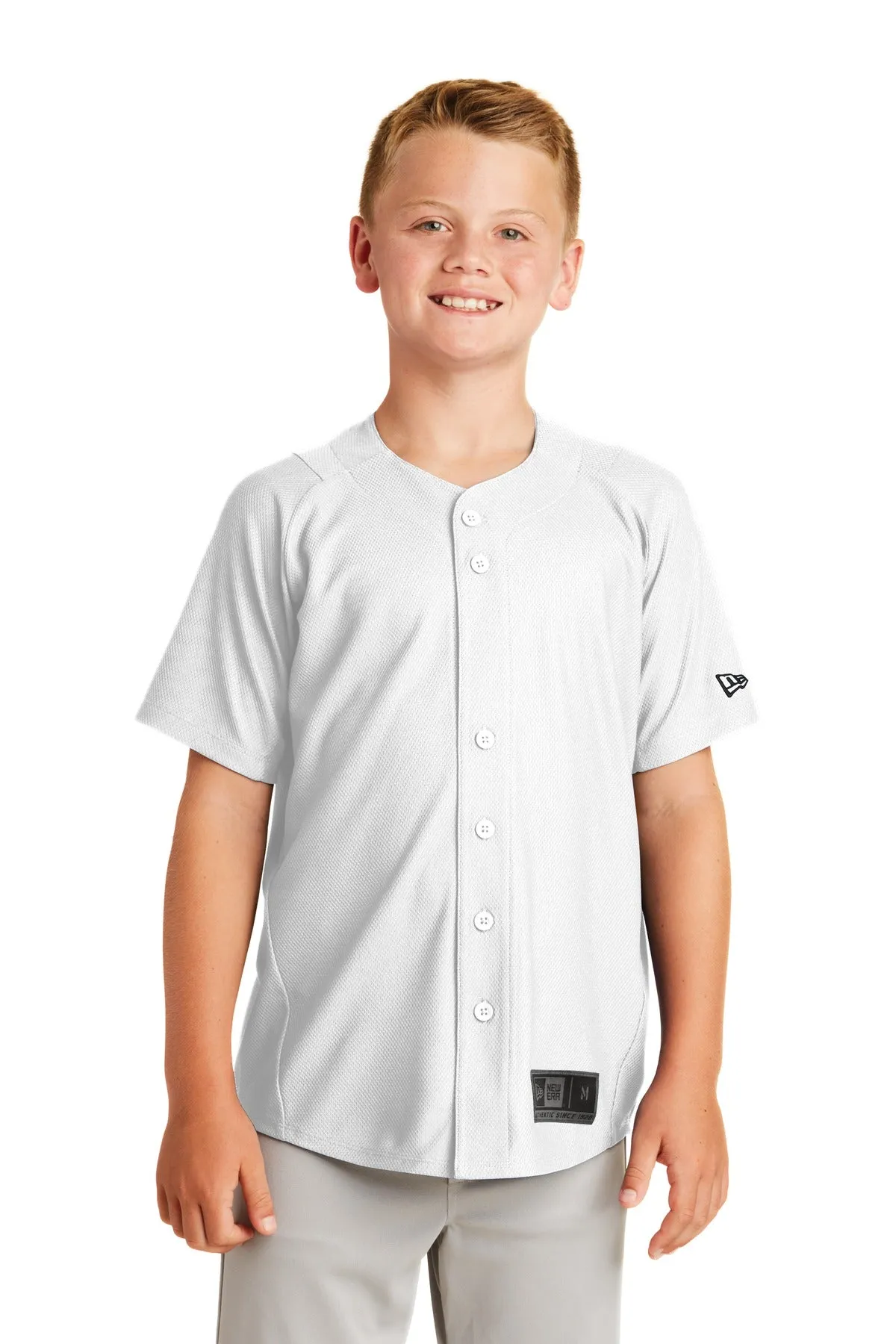 New Era Youth Diamond Era Full-Button Jersey. YNEA220