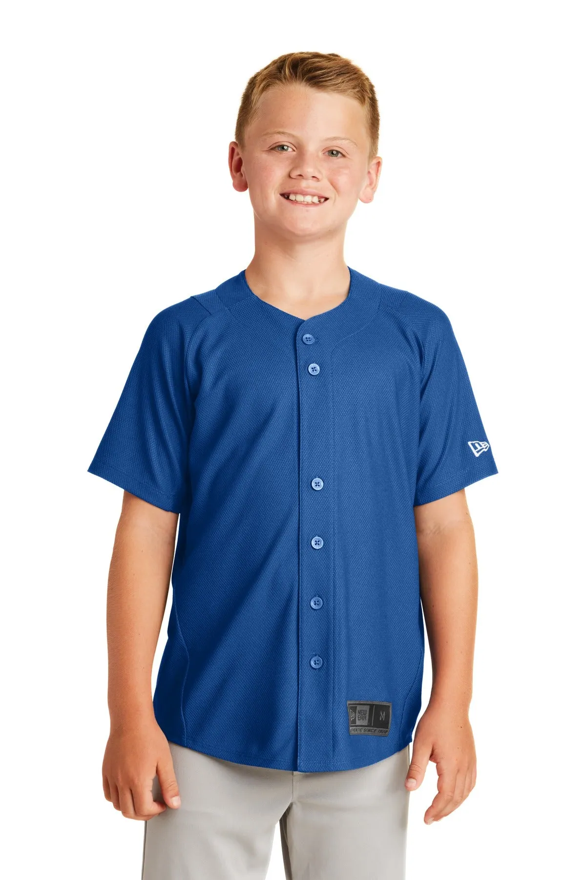 New Era Youth Diamond Era Full-Button Jersey. YNEA220