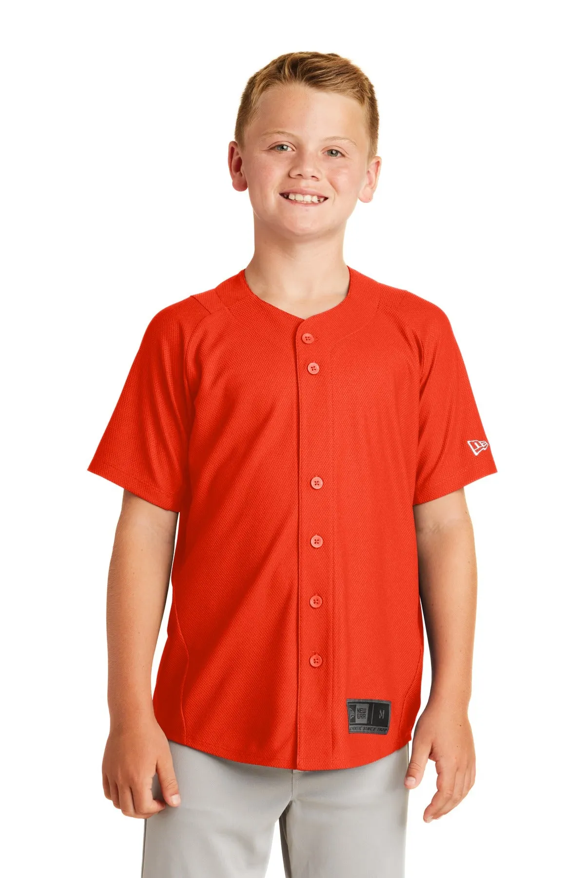 New Era Youth Diamond Era Full-Button Jersey. YNEA220