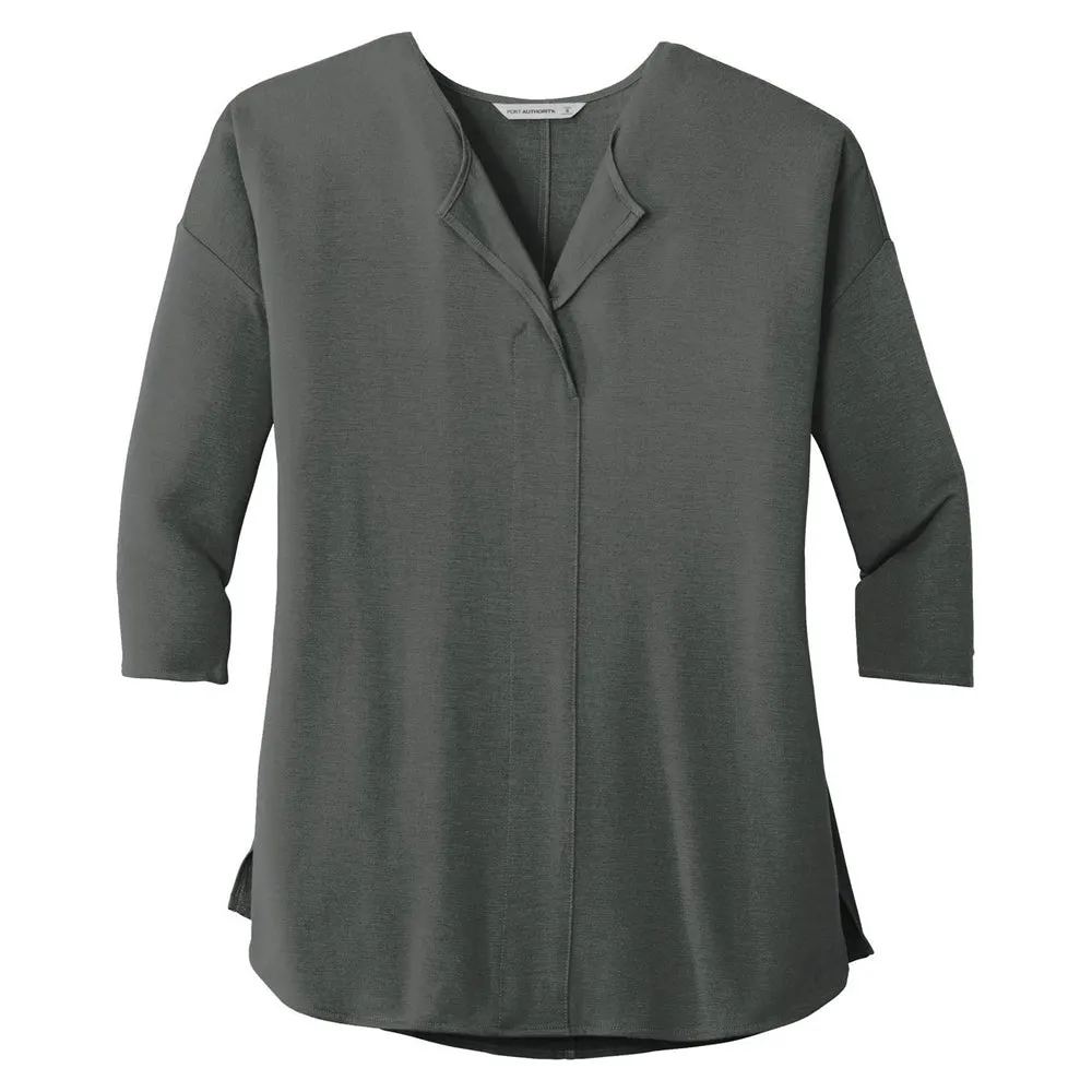 Port Authority® Ladies Concept 3/4-Sleeve Soft Split Neck Top