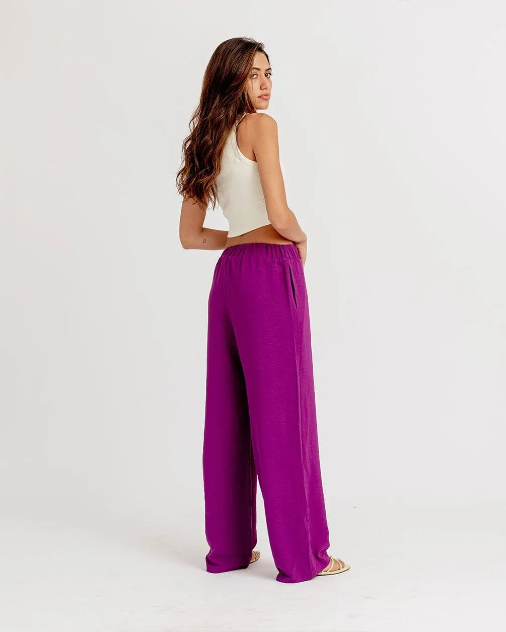 Purple Flowy Pants