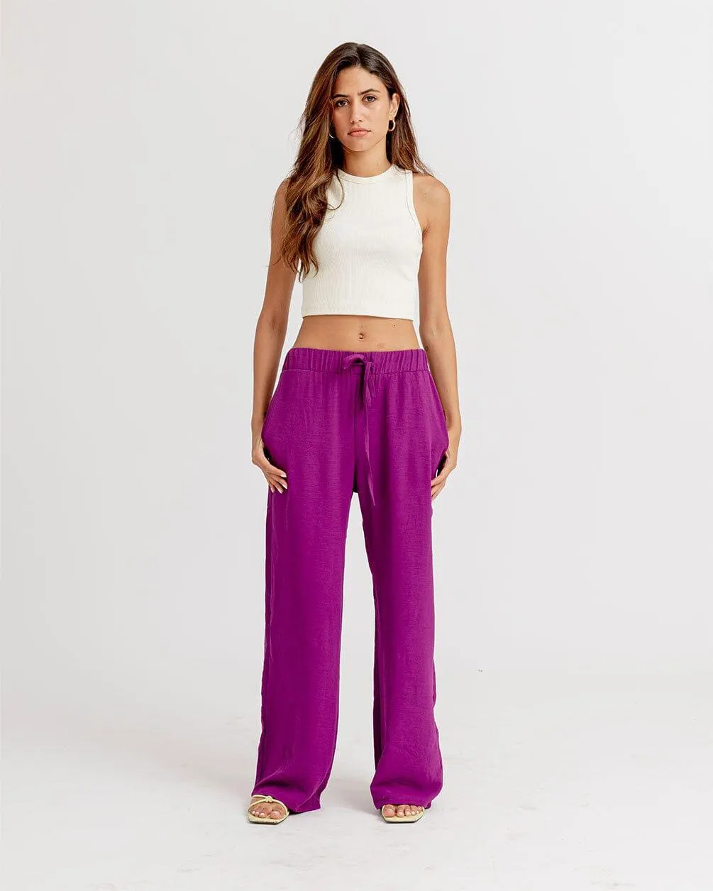 Purple Flowy Pants