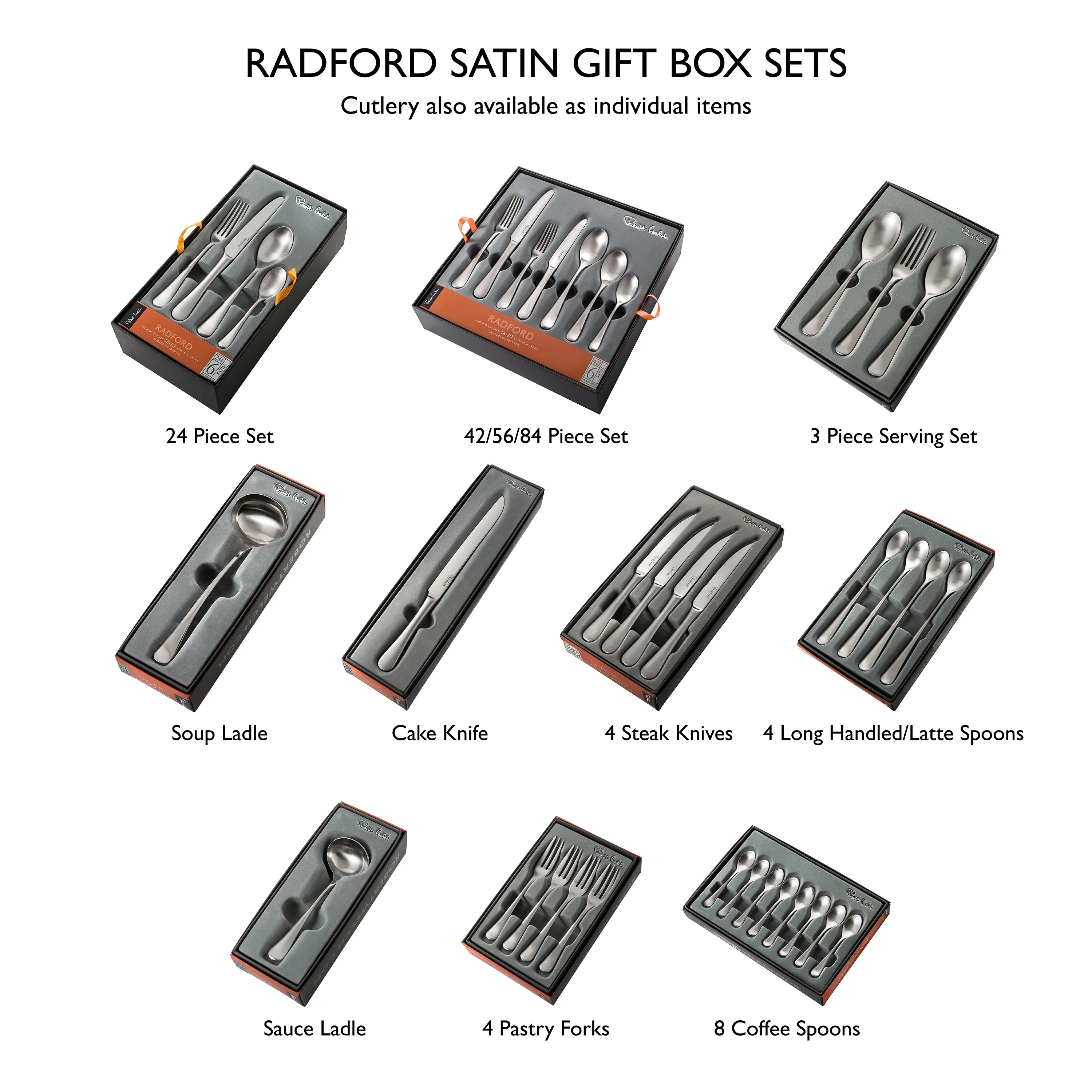 Radford Satin Cutlery Place Setting, 7 Piece