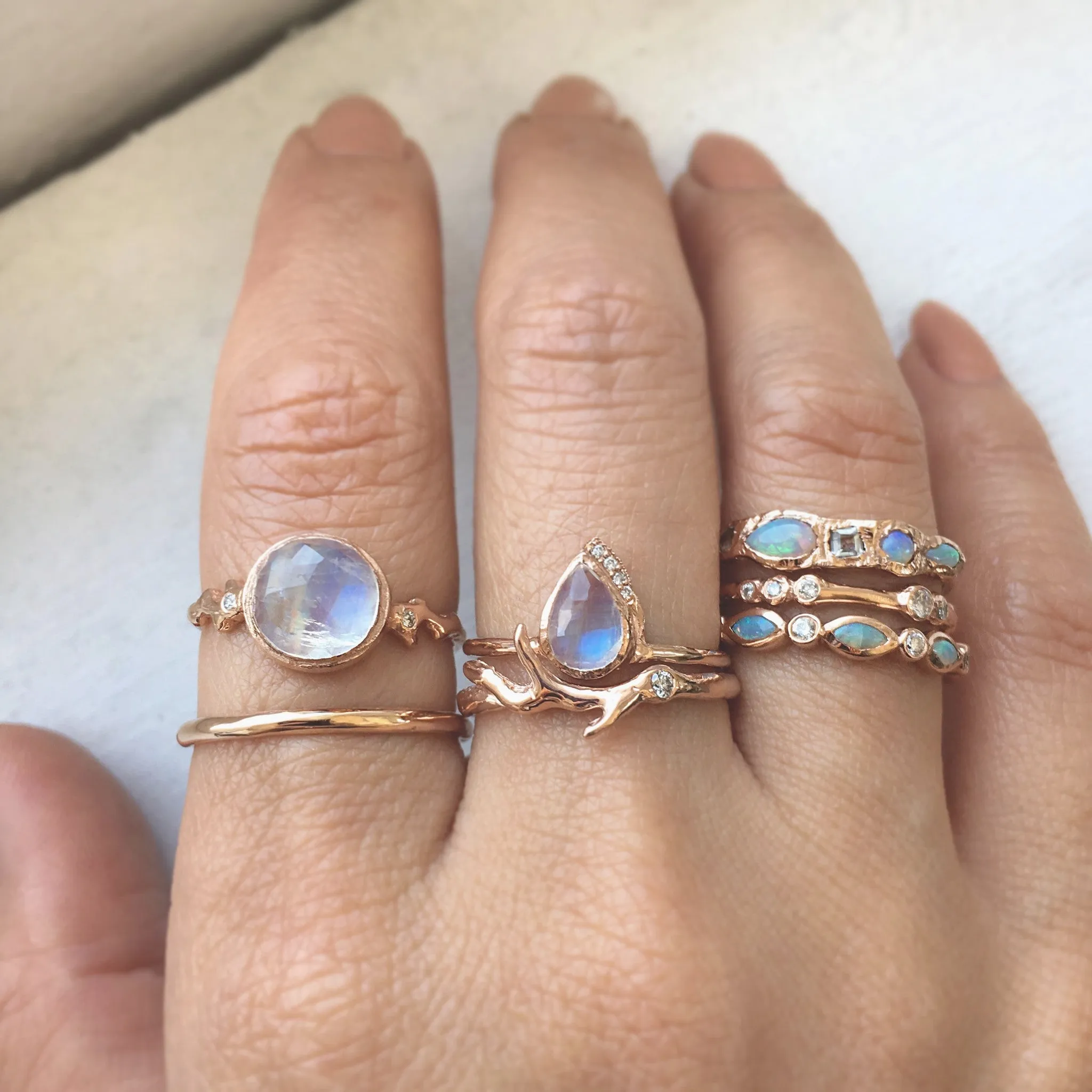 Raindrop Moonstone Ring