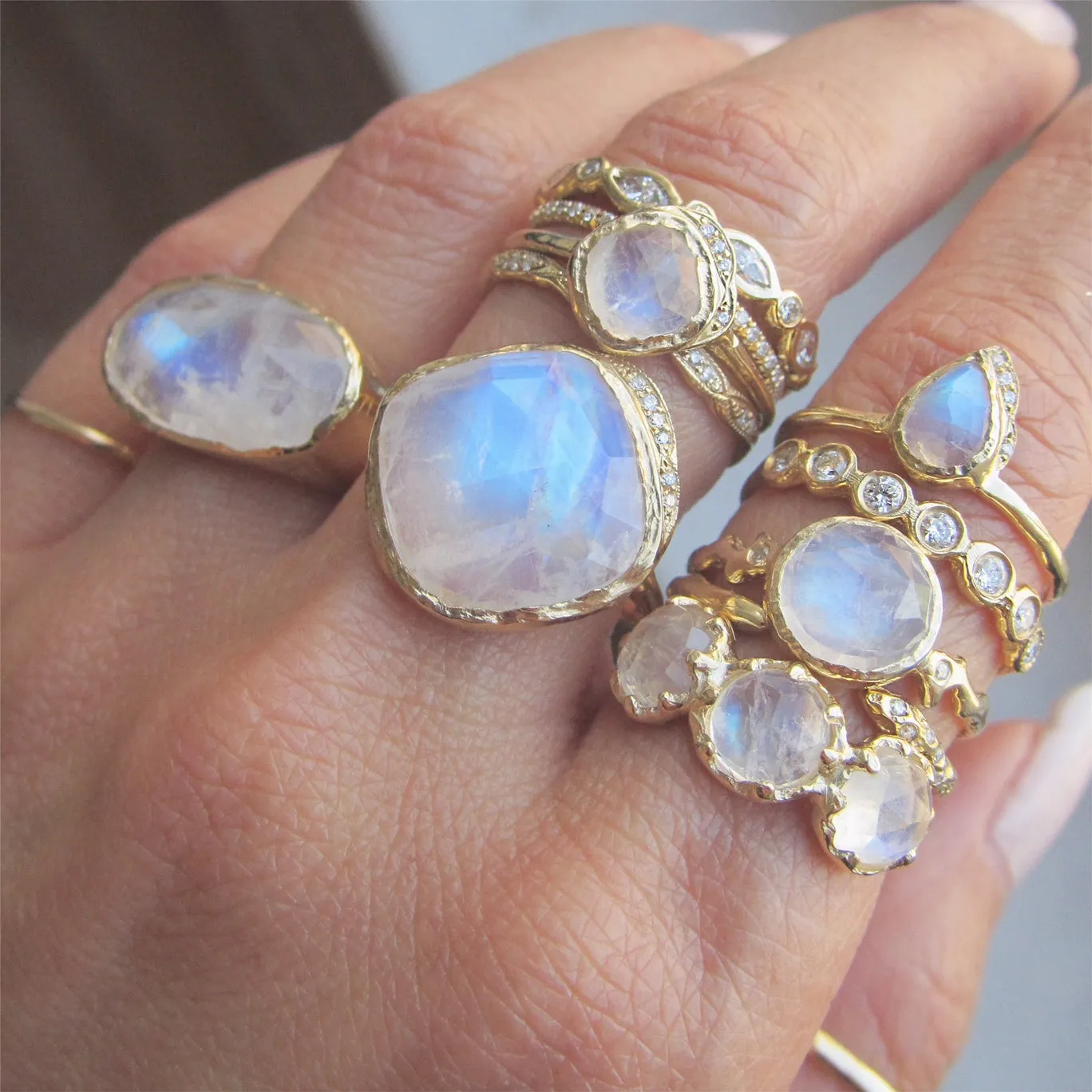 Raindrop Moonstone Ring