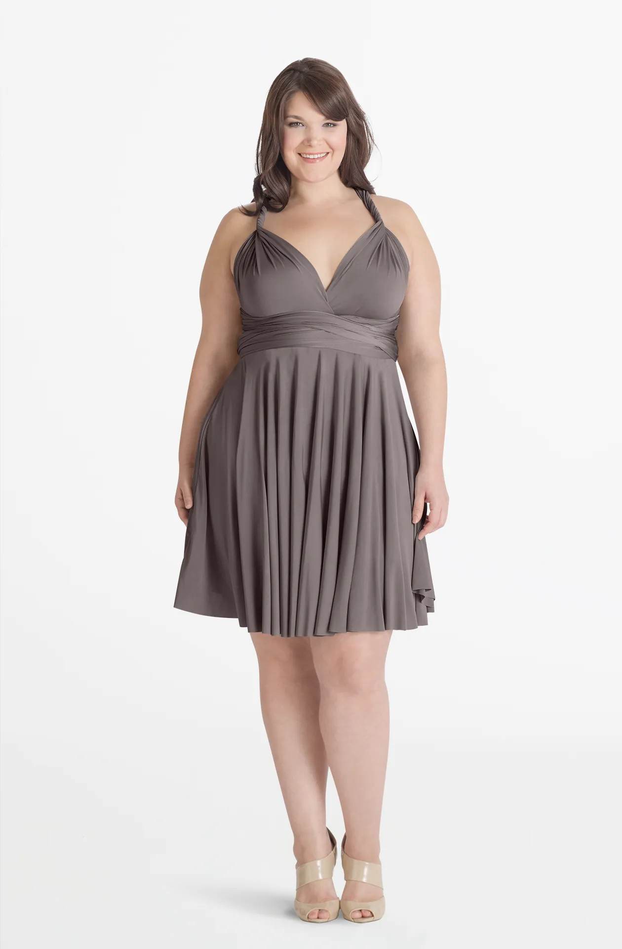 Sakura Midi Tender Taupe / Plus Size - Convertible Semi-Formal Dresses