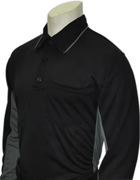 Smitty Body Flex MLB Long Sleeve Umpire Shirt Black with Charcoal Grey