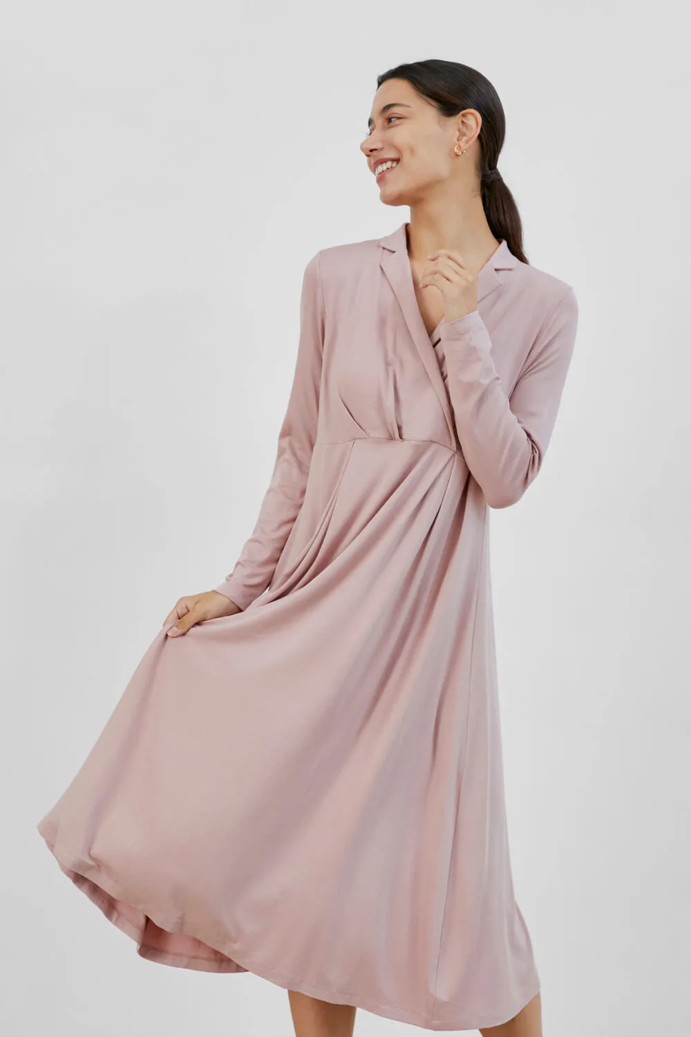 SUPERFINE MODAL Collar Wrap Dress