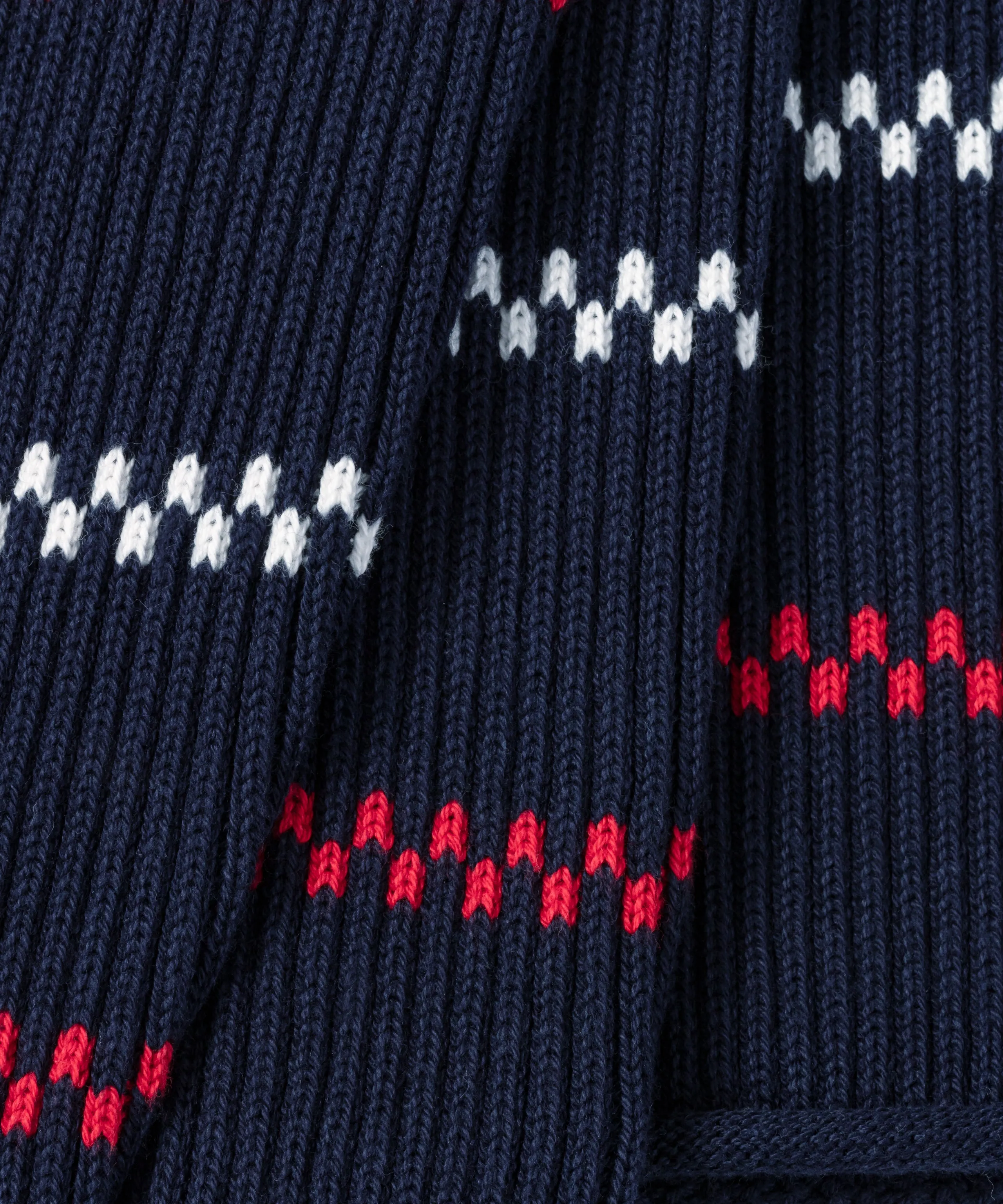 Swedish Fisherman Cotton Sweater: Navy