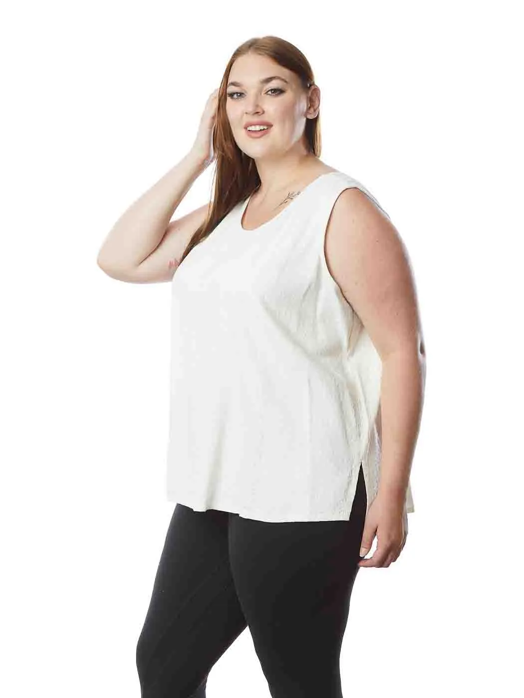 Tianello "Plus" Sized TENCEL™ Jacquard "Gina"   Tank