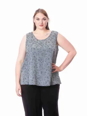 Tianello "Plus" Sized TENCEL™ "RaRah" Jacquard  "Long" Tank