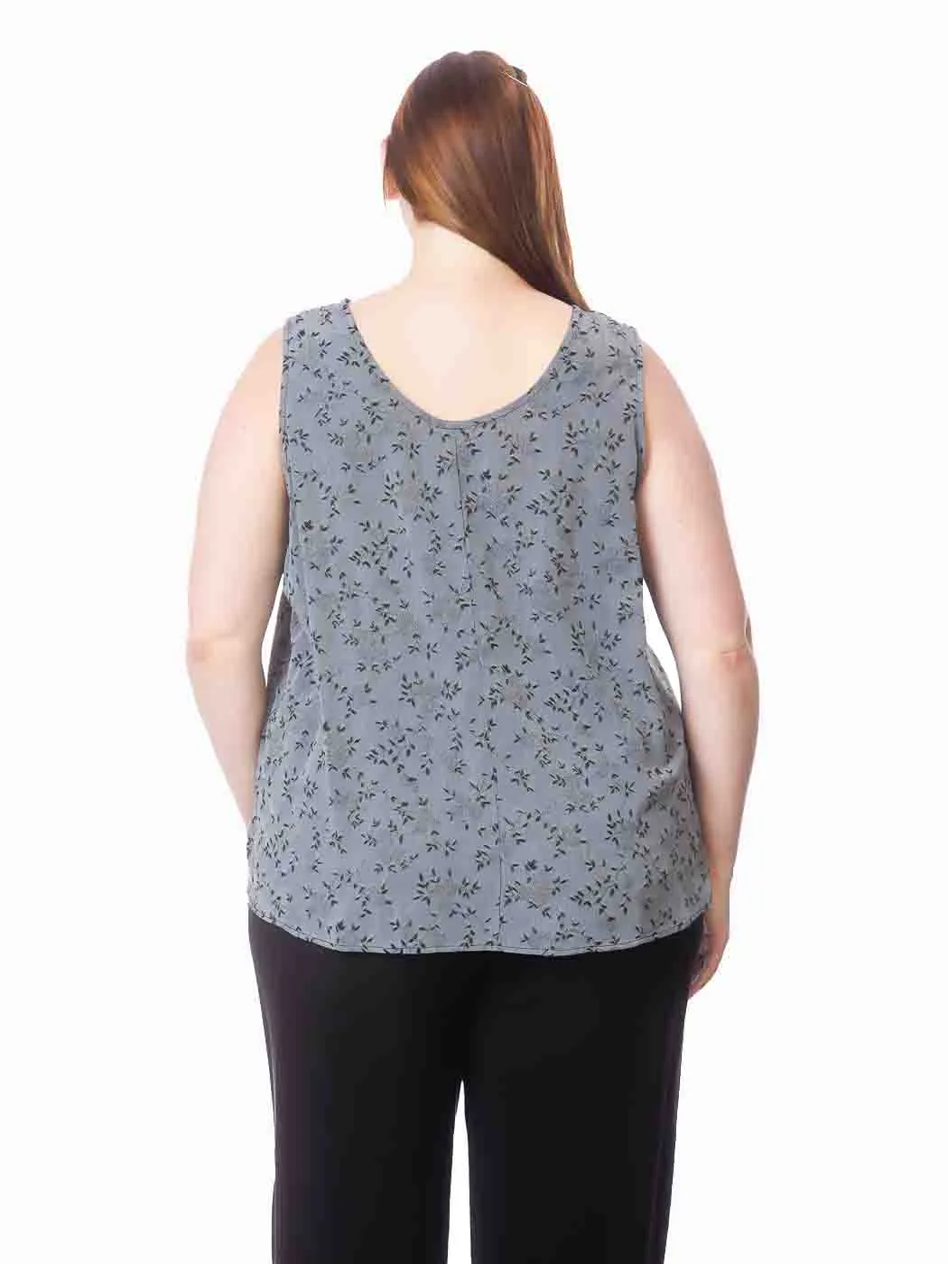 Tianello "Plus" Sized TENCEL™ "RaRah" Jacquard  "Long" Tank