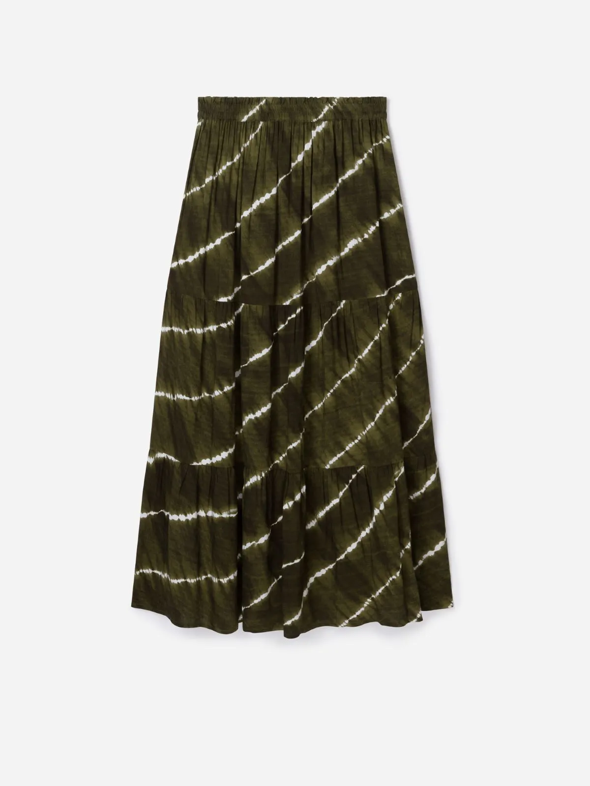 Tie Dye Lenzing™ Ecovero™ Maxi Skirt - Dark Green