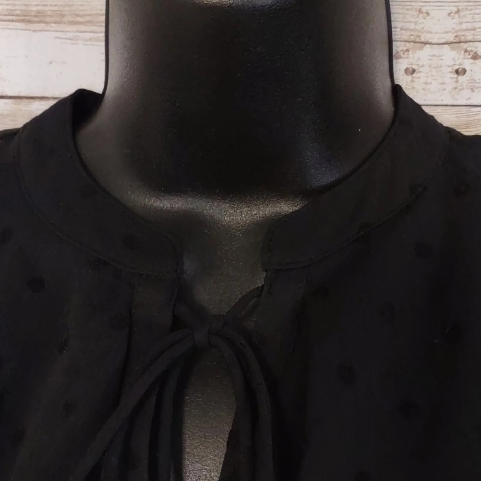 Tommy Hilfiger Dot Print Ruffle Top XS Black