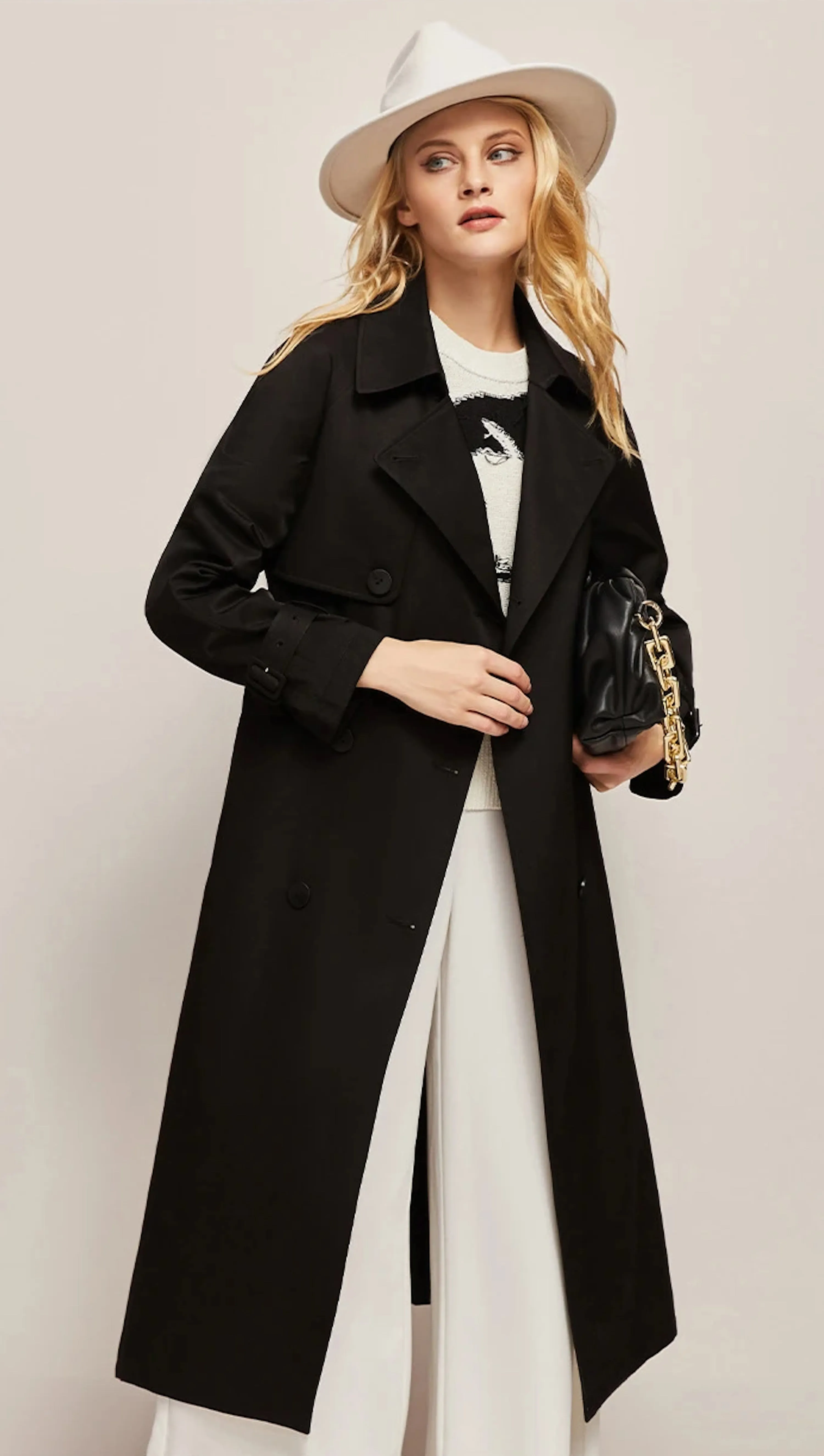 Trench Coat Temperament Pleated Lace-up Pendant Coat