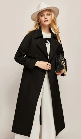 Trench Coat Temperament Pleated Lace-up Pendant Coat