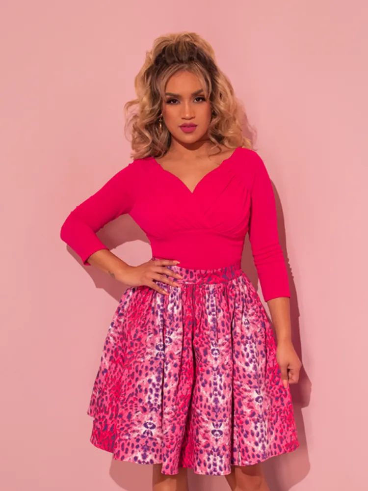 Vixen Skater Skirt in Pink Leopard Print - Vixen by Micheline Pitt