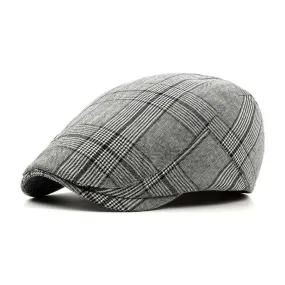 West Louis™ Cotton Blend Plaid Newsboy Cap