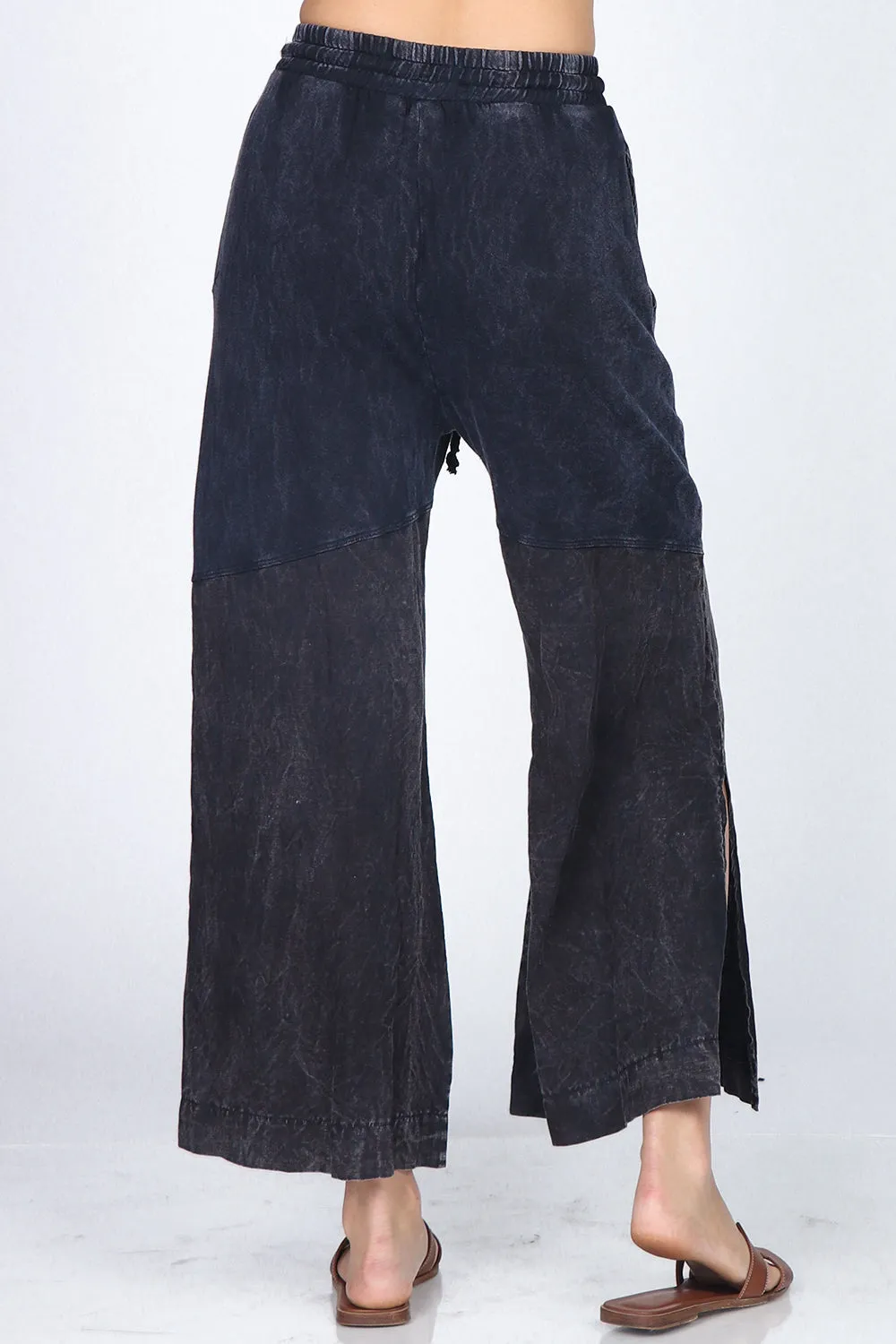 Wide-Leg Terry Lounge Pants in Mineral Wash