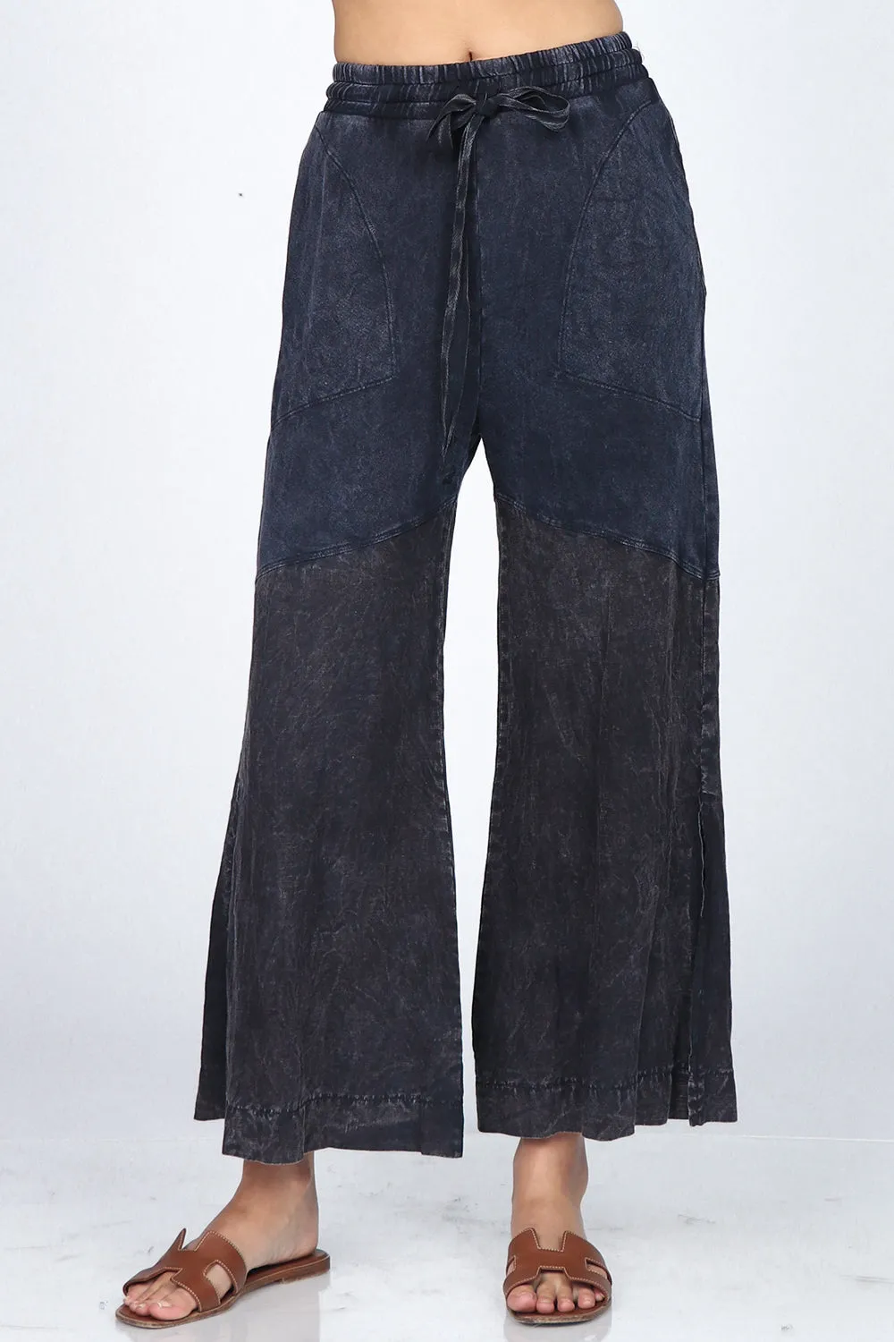 Wide-Leg Terry Lounge Pants in Mineral Wash