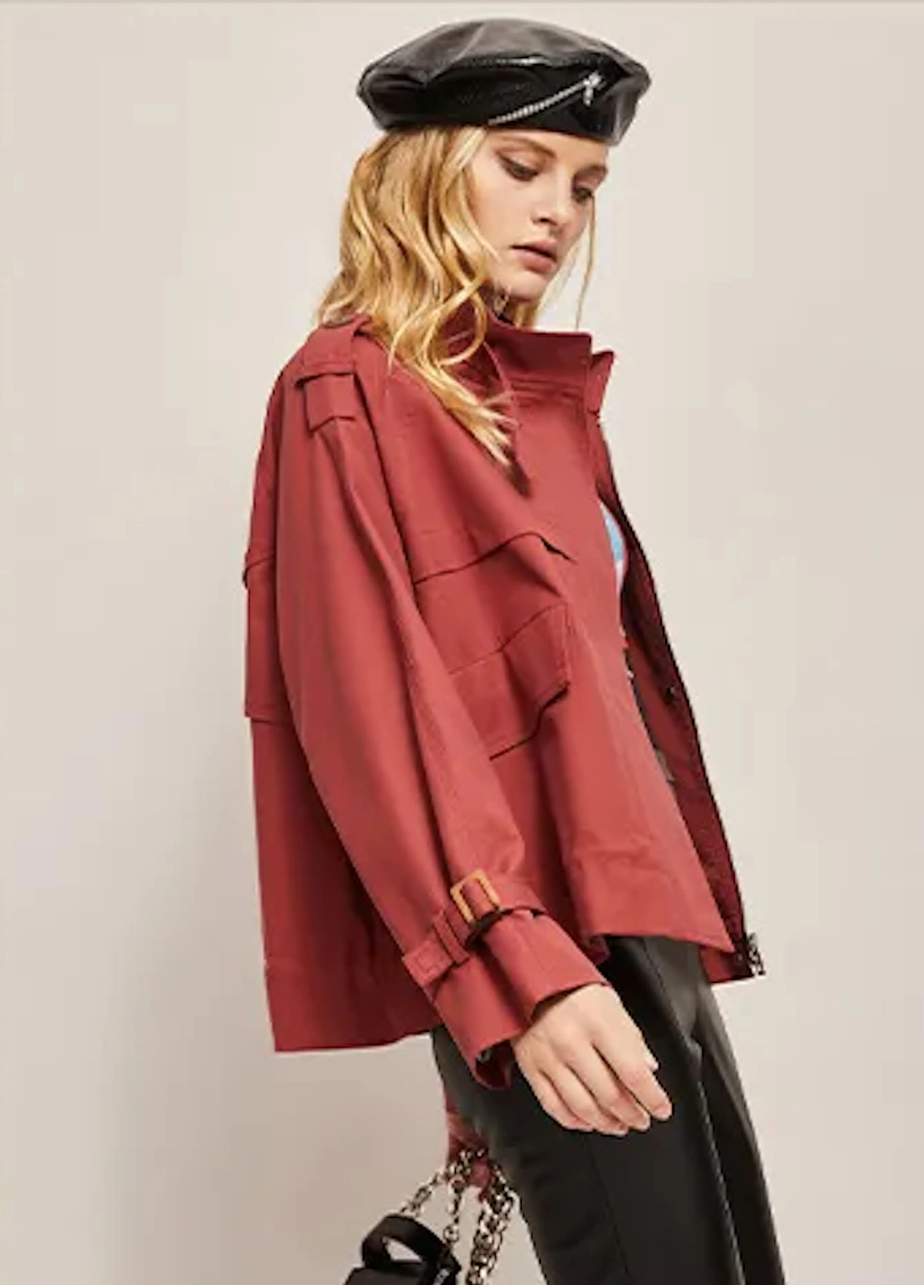 Windbreaker Short Loose Casual Trench Coat