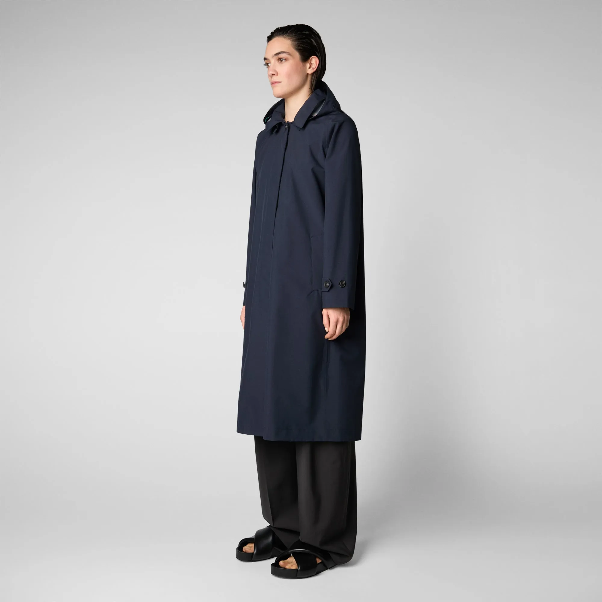 Woman's raincoat Asia in blue black